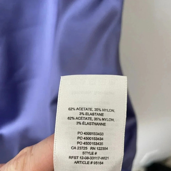 Aritzia Ten By Babaton Lala V Neck Satin Mini Dress NWT Isolite Purple Size 4 - Picture 11 of 11